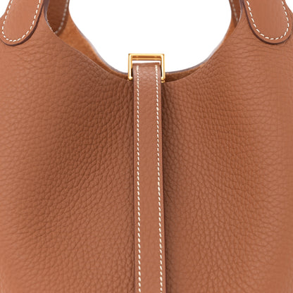 Hermes Taurillon Clemence Picotin Lock 22 MM Gold 8 of 11