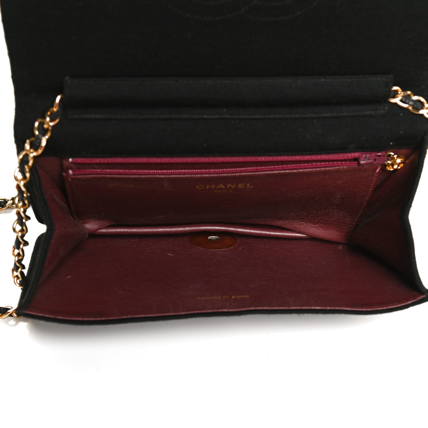 Chanel Jersey Quilted Wallet On Chain WOC Black 5 of 12