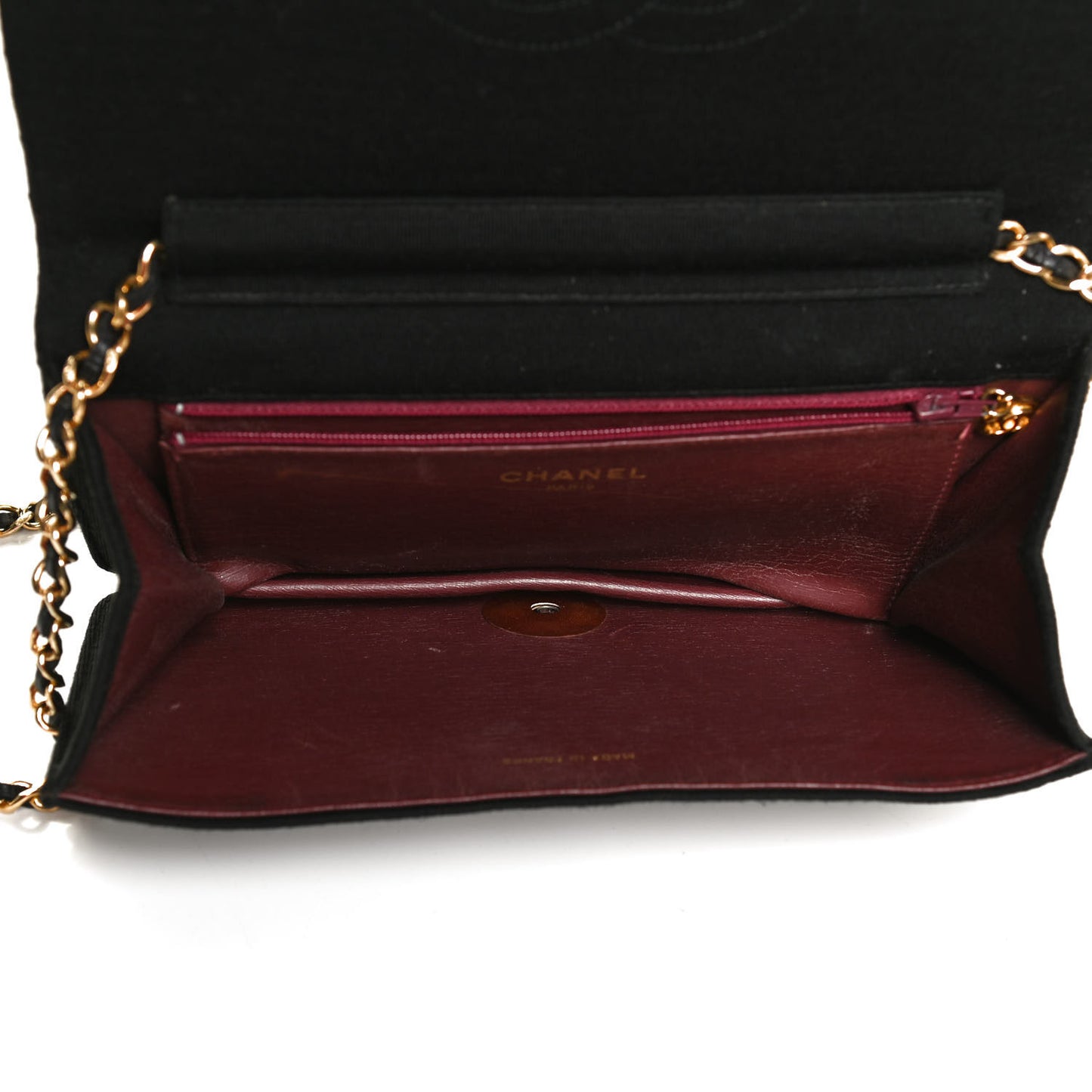 Jersey Quilted Wallet On Chain WOC Black