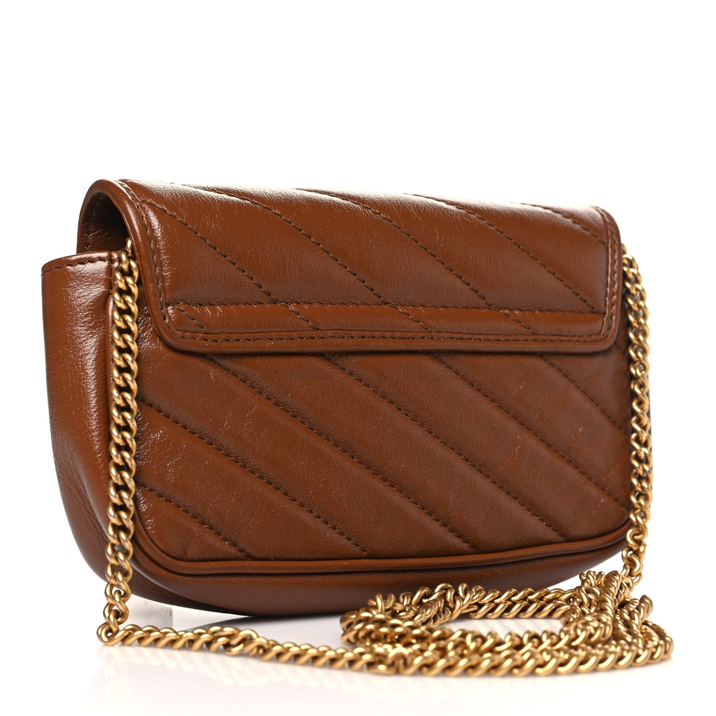 Azalea Calfskin Matelasse Diagonal Super Mini GG Marmont Shoulder Bag Cuir