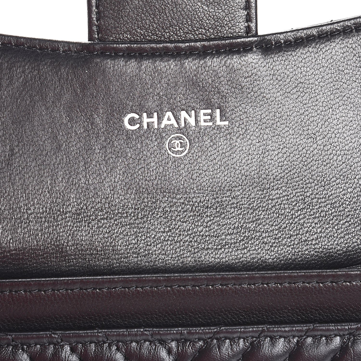 Chanel Aged Calfskin Chevron Quilted Card Holder Wallet So Black 6 of 9