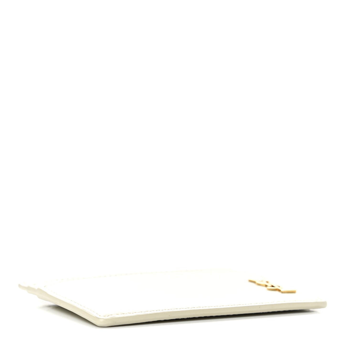Calfskin Tiny Cassandre Credit Card Case Blanc Vintage