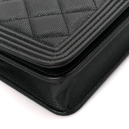Chanel Caviar Quilted Boy Wallet On Chain WOC Black 11 of 13