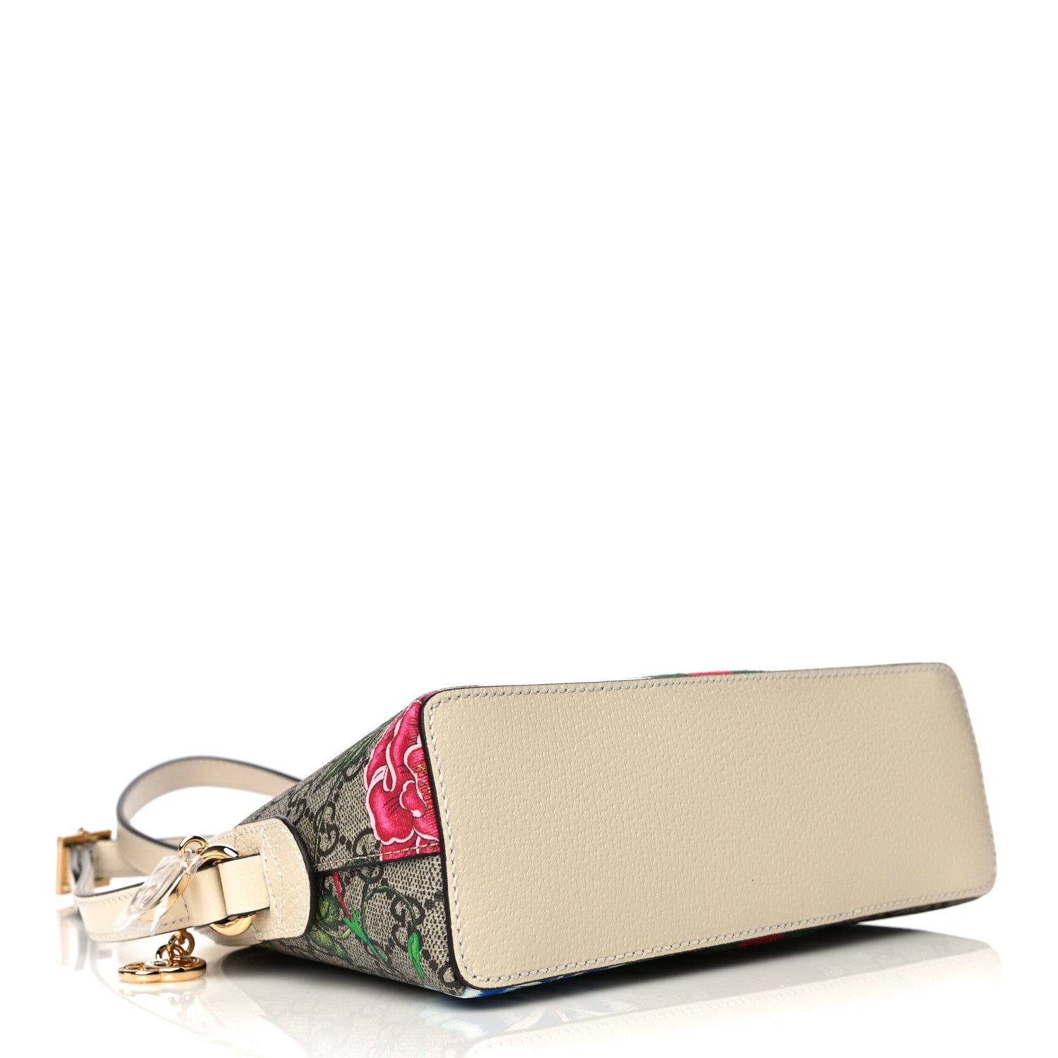 Gucci GG Supreme Monogram Flora Web GG Small Ophidia Dome Shoulder Bag White 4 of 12