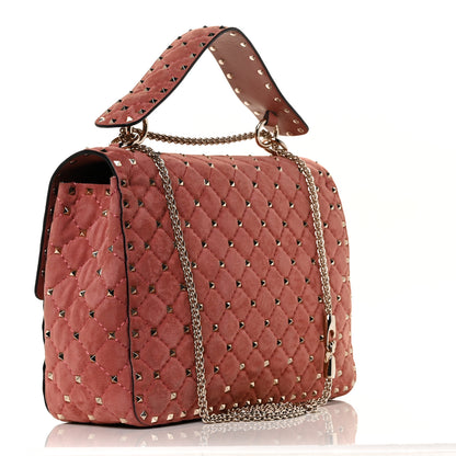 Valentino Garavani Suede Medium Rockstud Spike Shoulder Bag Antico Rosa 2 of 8