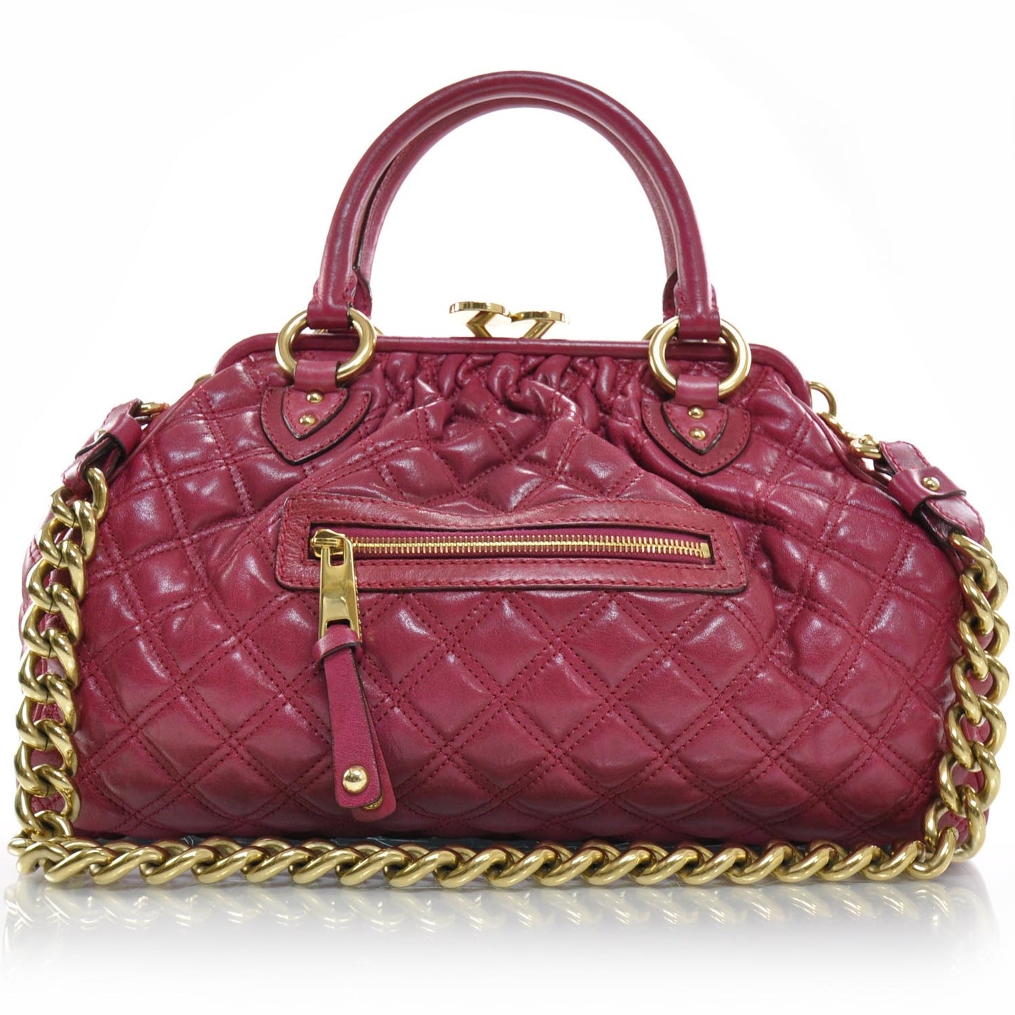 Quilted Leather Stam Fuchsia