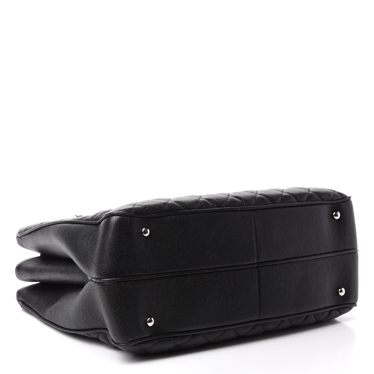 Caviar Quilted Large Urban Companion Top Handle Shopping Tote Black