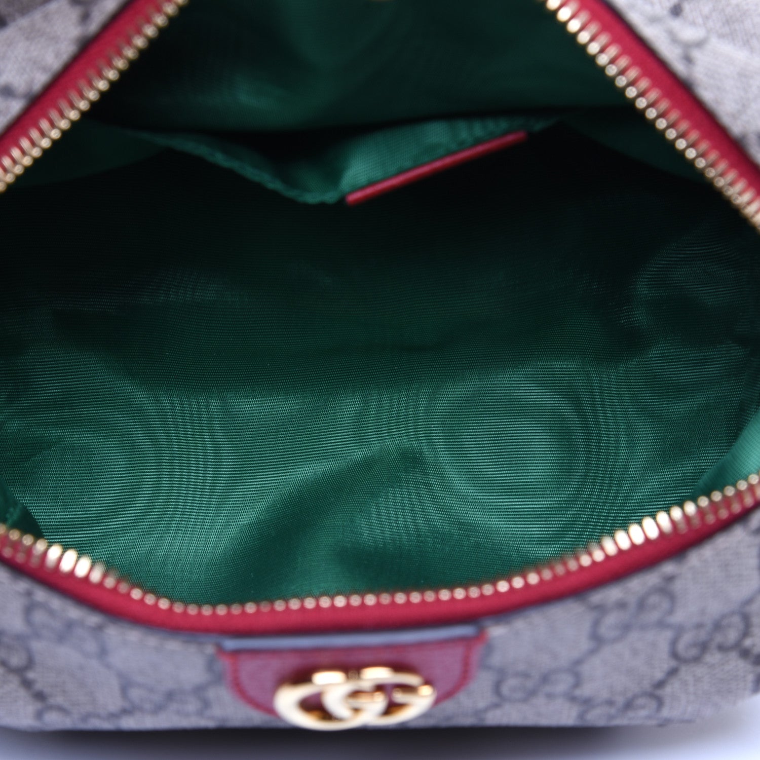 Gucci Soft GG Supreme Monogram Calfskin Medium Ophidia Cosmetic Case Beige Ebony Hibiscus Red 4 of 12