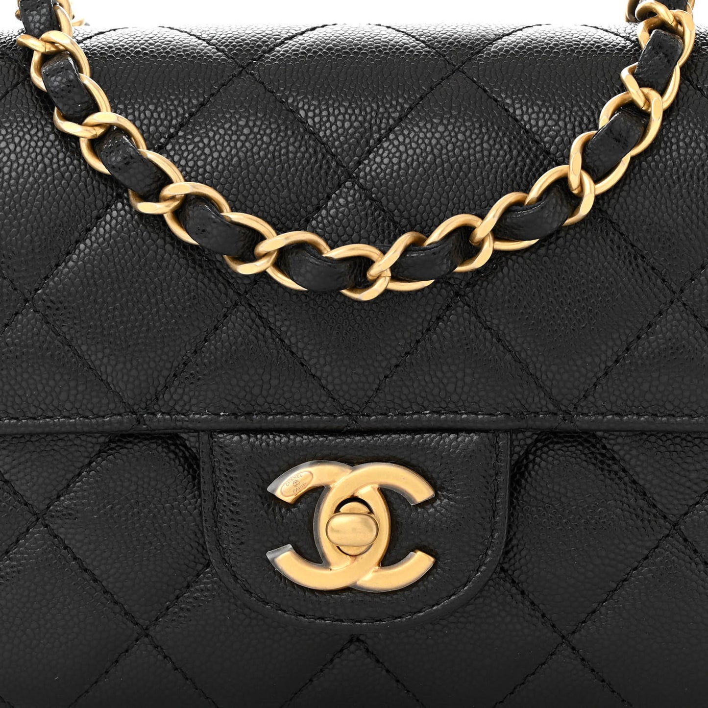 Caviar Quilted Mini Flap Black
