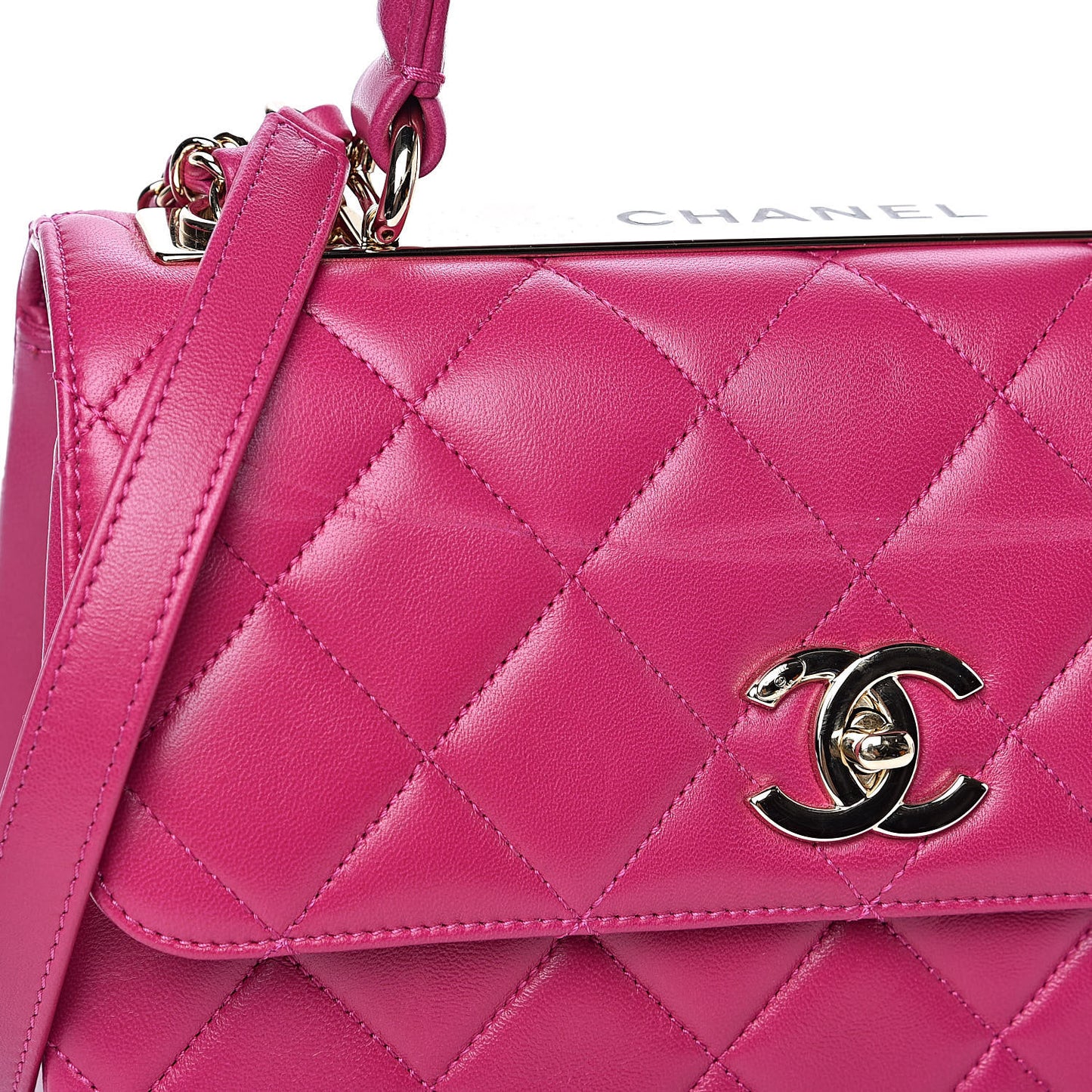 Lambskin Quilted Small Trendy CC Flap Dual Handle Bag Pink