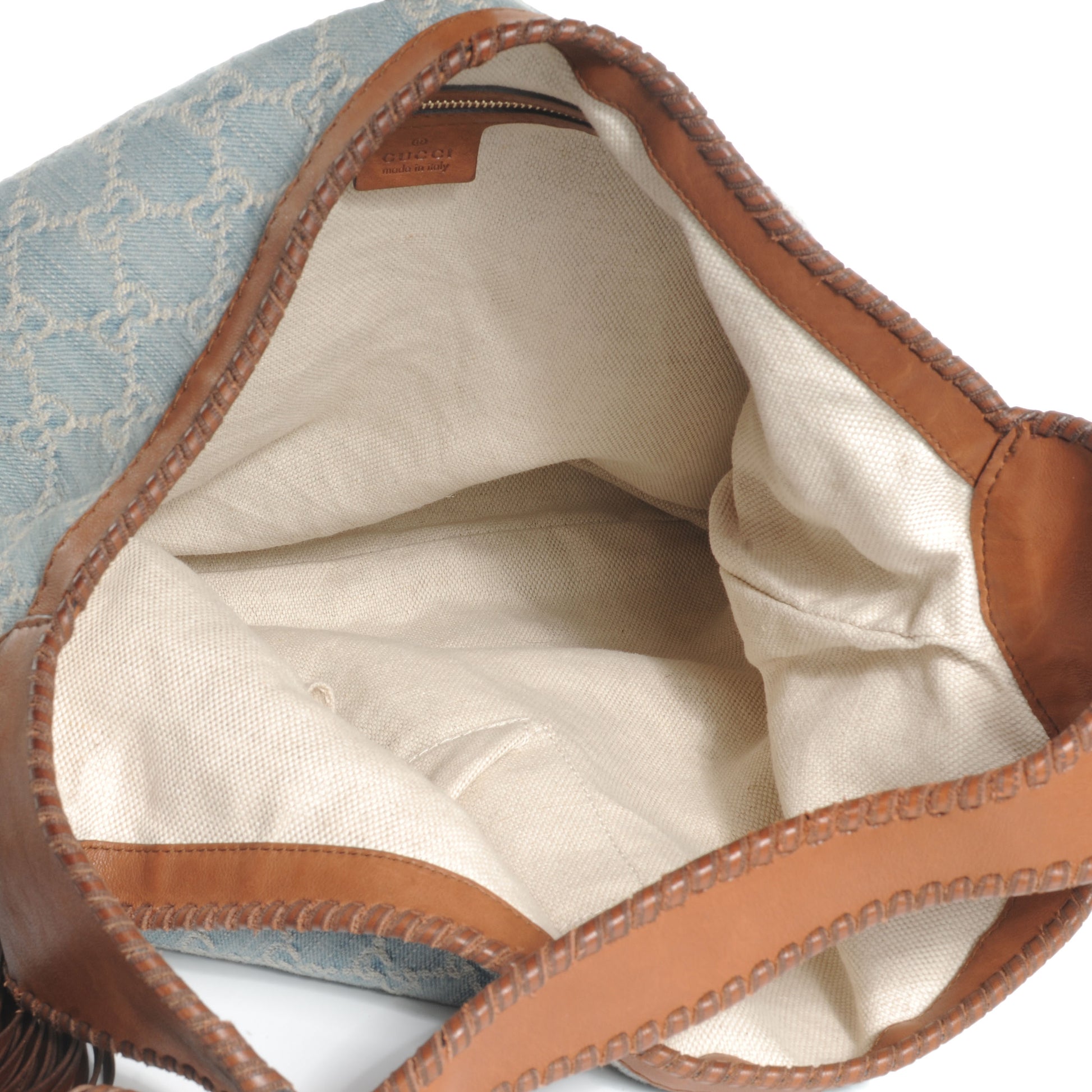 Gucci Blue Denim Jackie Monogram Hobo 5 of 7