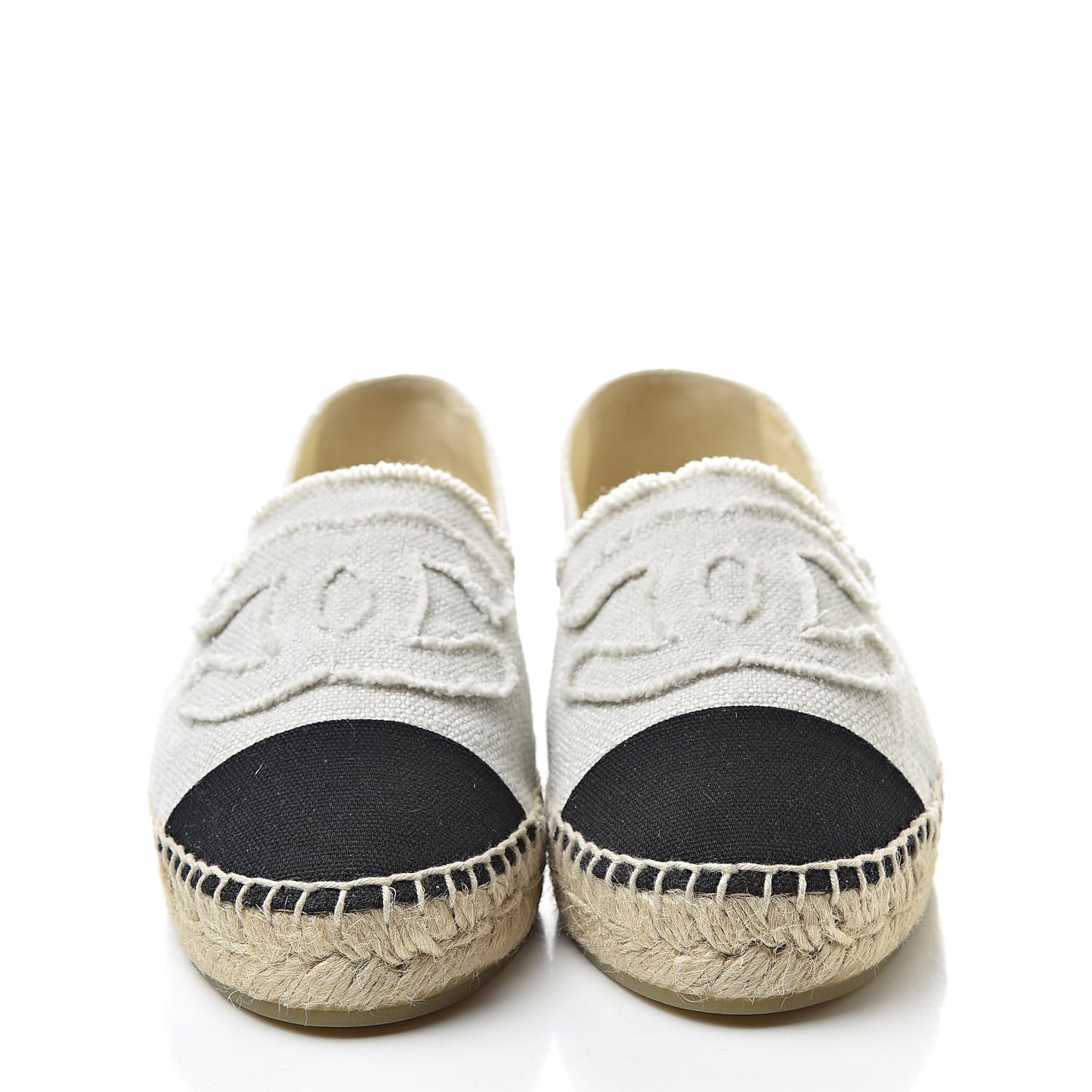 Linen CC Espadrilles 38 Beige Black