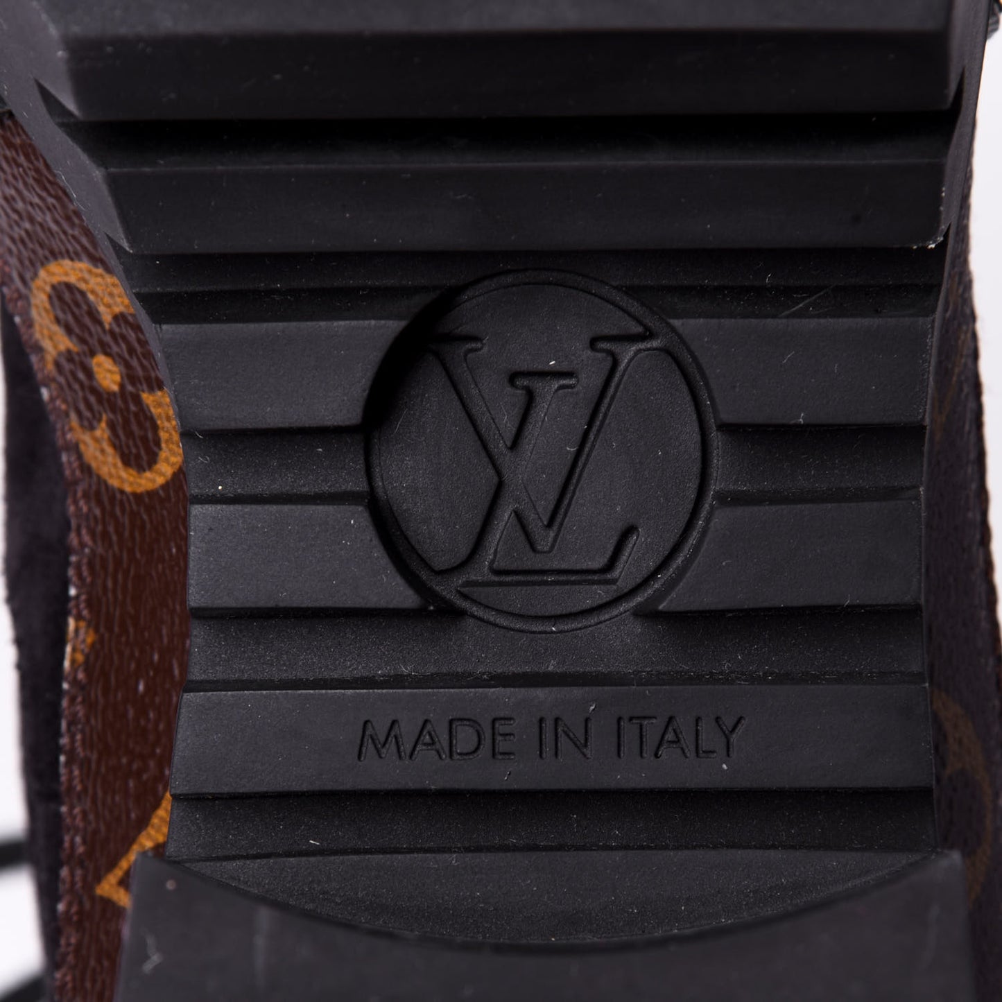Suede Calfskin Monogram Laureate Platform Desert Boots 37 Black