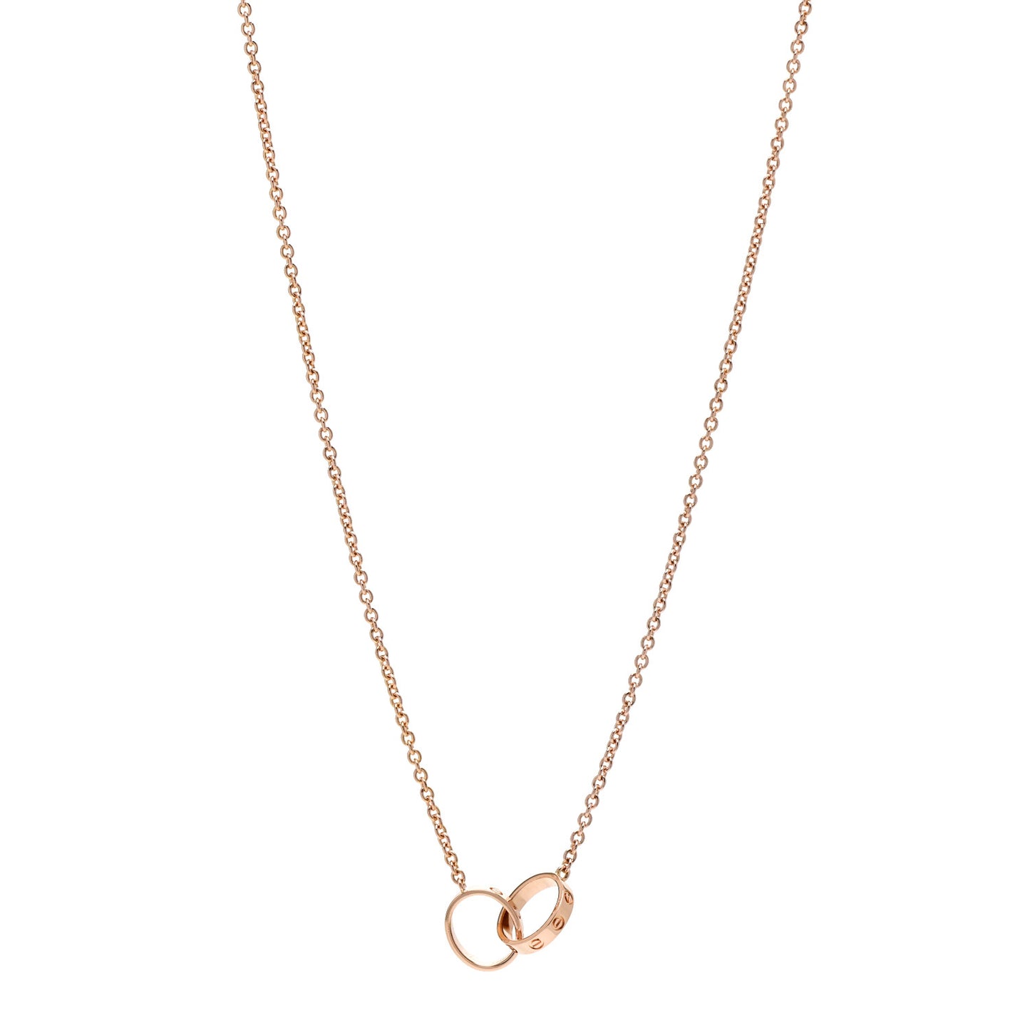 18K Pink Gold Interlocking LOVE Necklace
