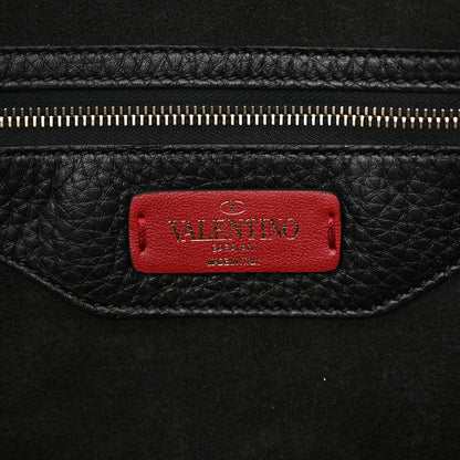 Valentino Garavani Grained Calfskin Rockstud Shoulder Tote Black 6 of 10