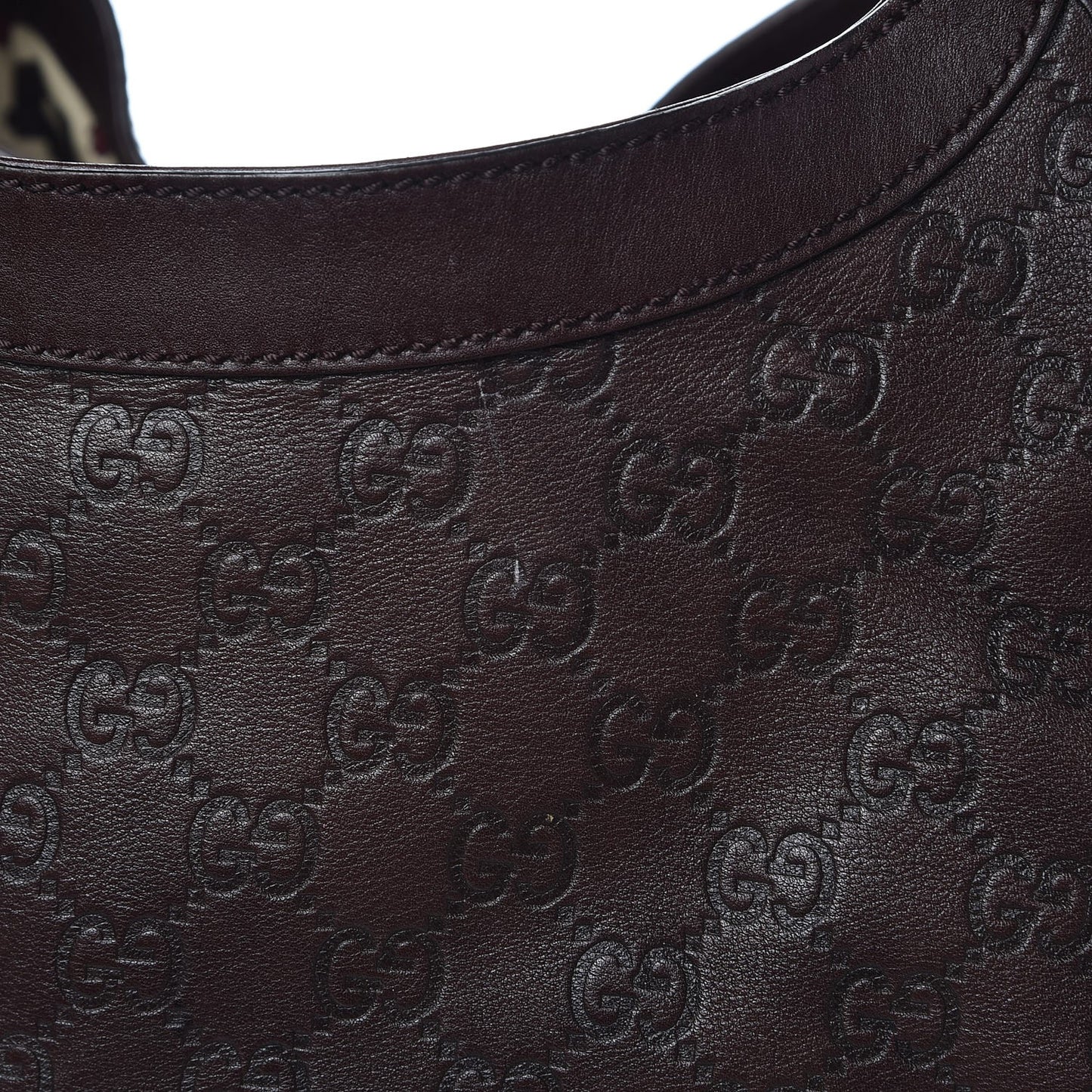 Guccissima Large D Gold Ring Shoulder Bag Chocolate