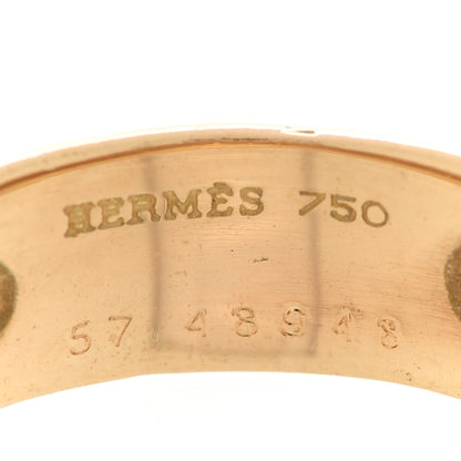 Hermes 18K Yellow Gold H Logo Band Ring 57 8 4 of 5