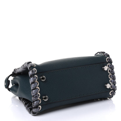 Fendi Cuoio Romano Elaphe Selleria Lace Up Bi-Color Mini Peekaboo Iconic Satchel Amazzonia 3 of 4