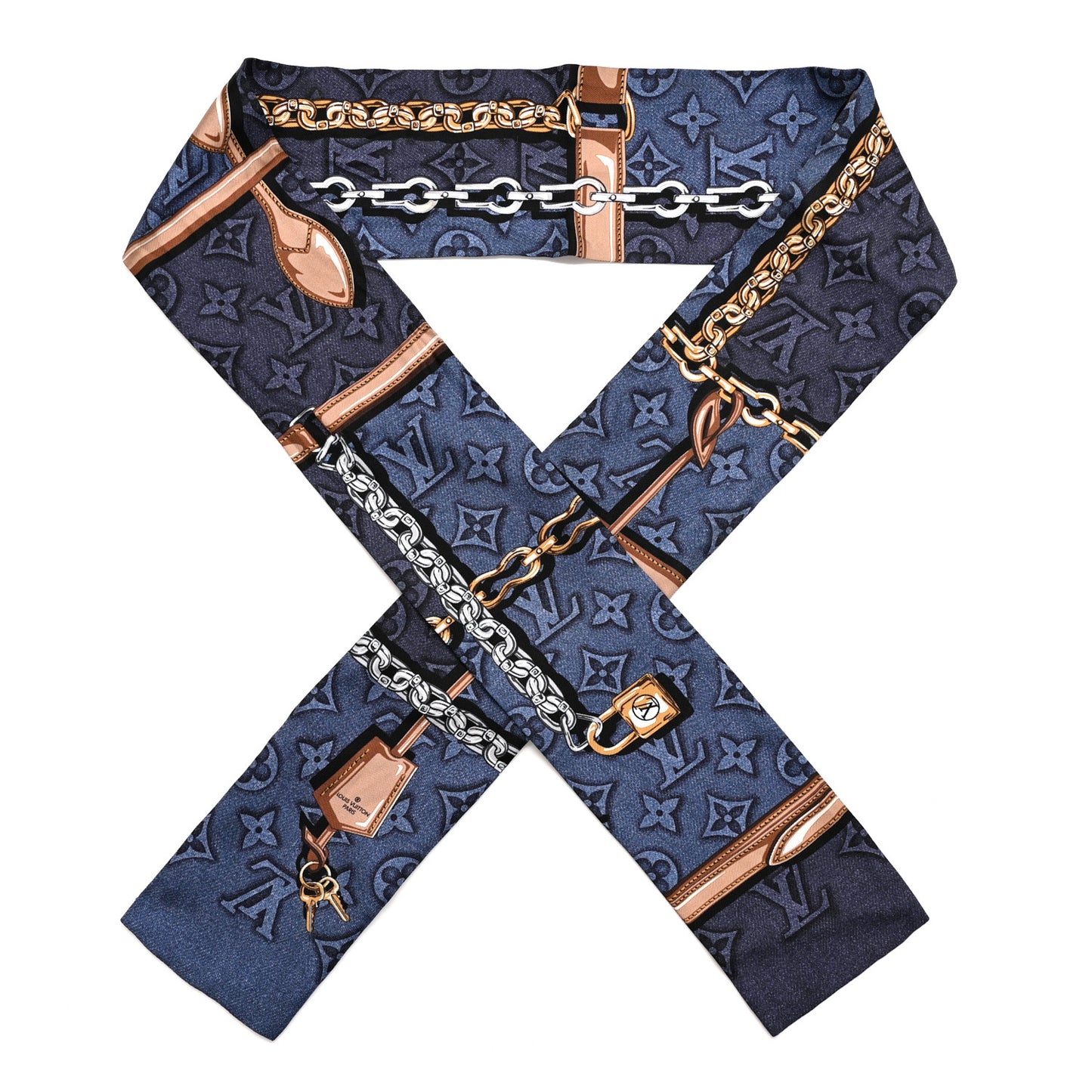 Silk Denimgram Confidential Bandeau Denim Blue