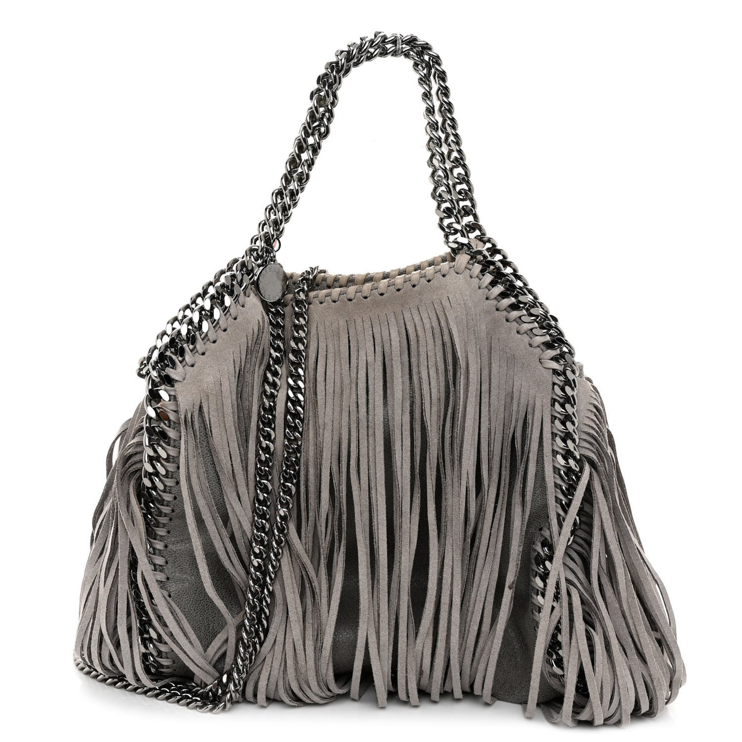 Shaggy Deer Fringe Mini Falabella Tote Grey