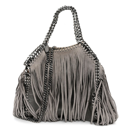 Stella McCartney Shaggy Deer Fringe Mini Falabella Tote Grey 1 of 9