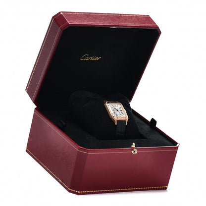 Cartier 18K Pink Gold Alligator 27.5mm Santos Dumont Quartz Watch 5 of 5