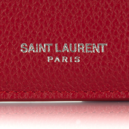Saint Laurent Grained Calfskin 5 Fragments Zip Pouch Card Holder New Red 6 of 7