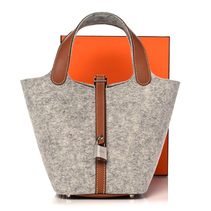 Hermes Feutre Swift Picotin Lock 18 PM Gris Clair Gold 10 of 10