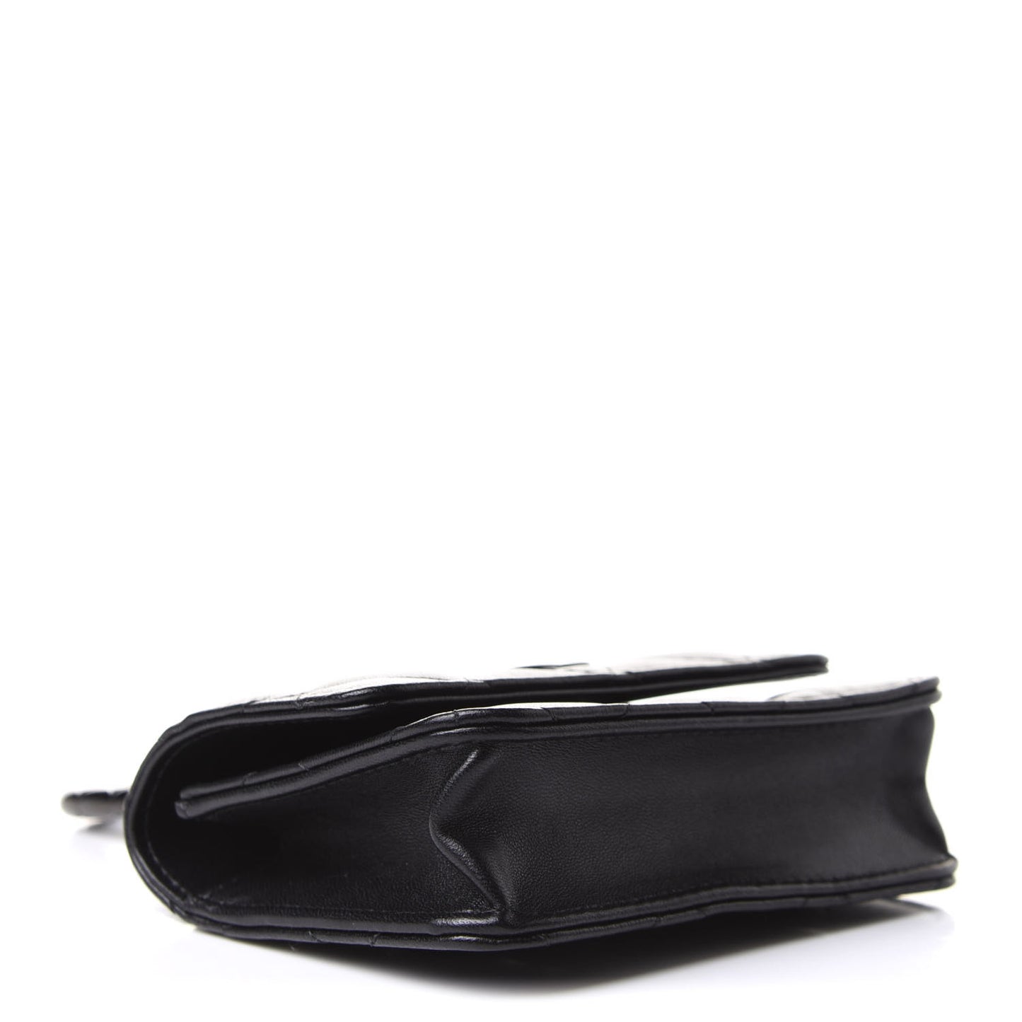 Lambskin Quilted CC Hook Card Holder So Black