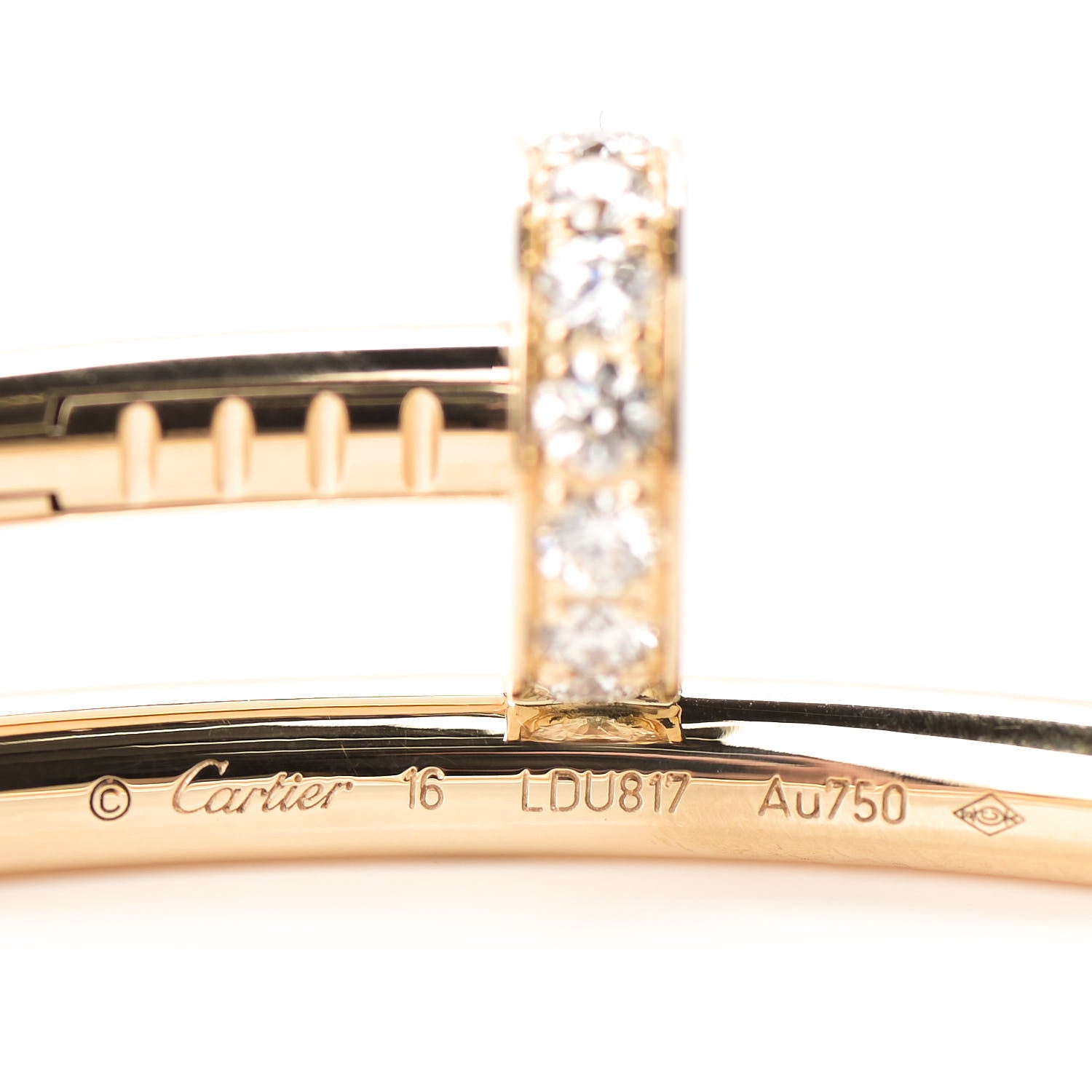 Cartier 18K Yellow Gold Diamond Juste Un Clou Bracelet 16 3 of 4