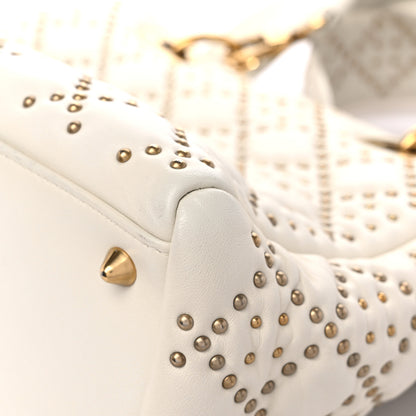 Christian Dior Calfskin Cannage Studded Medium Supple Lady Dior White 11 of 15