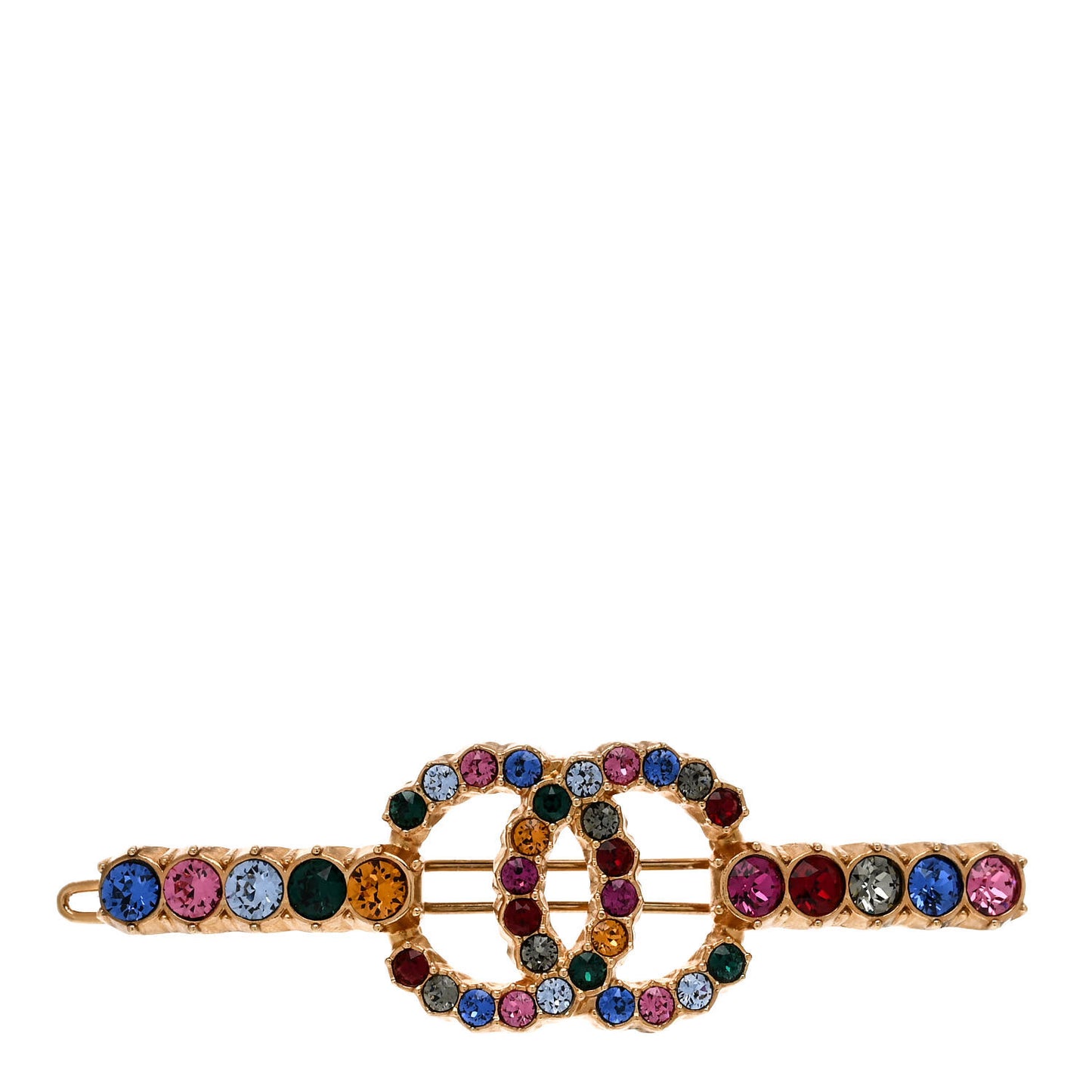 Crystal Over The Rainbow CC Hair Clip Barrette Gold Multicolor