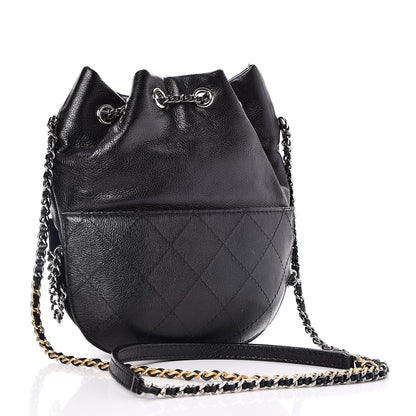 Chanel Calfskin Quilted Small Gabrielle Bucket Black 3 of 8