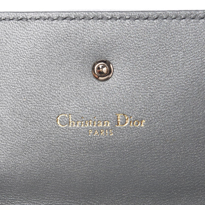 Christian Dior Metallic Grained Calfskin Cannage Diorama Elancee Wallet Silver 6 of 8