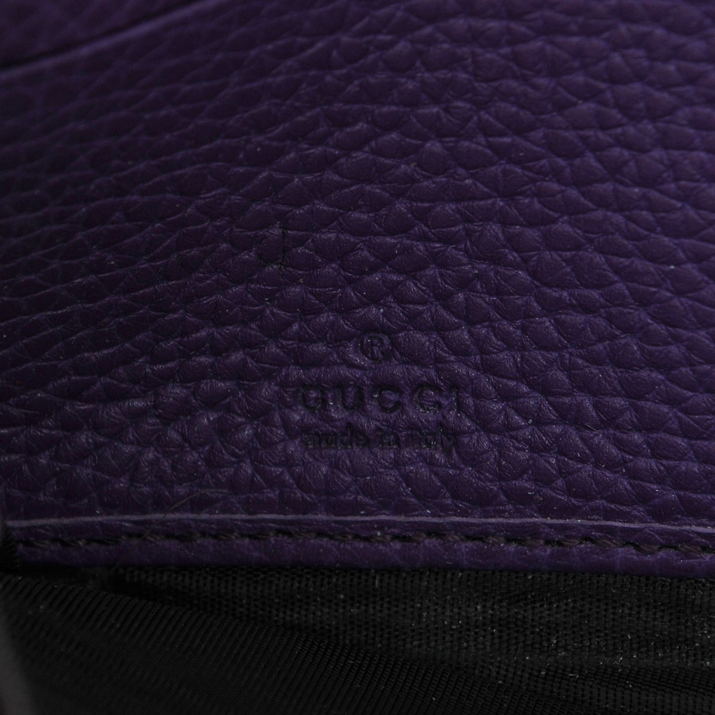 Pebbled Calfskin Soho Zip Around Wallet Shine Purple