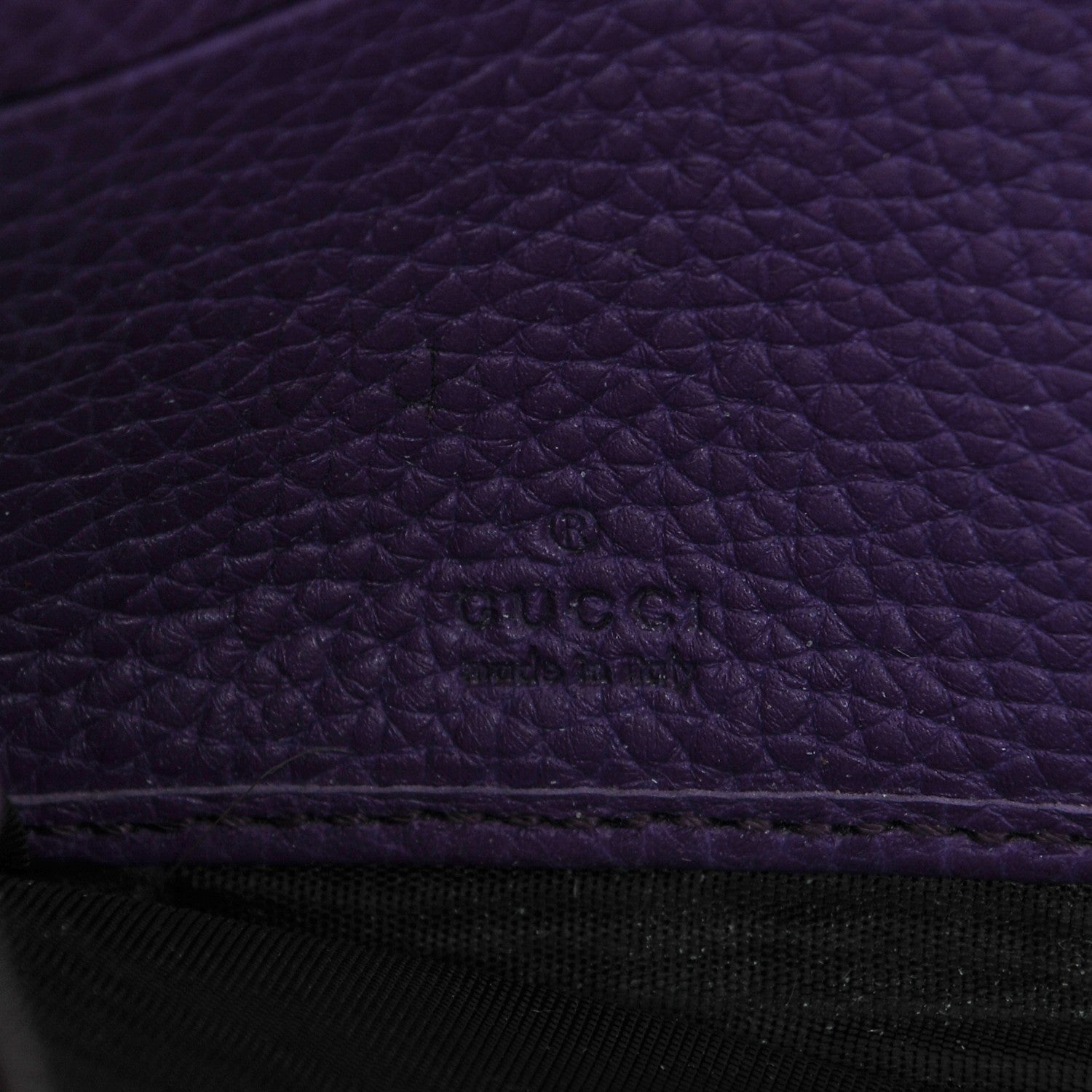Gucci Pebbled Calfskin Soho Zip Around Wallet Shine Purple 6 of 6