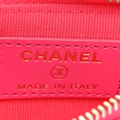 Chanel Caviar Quilted Flap Zip Card Holder Dark Pink 7 of 11