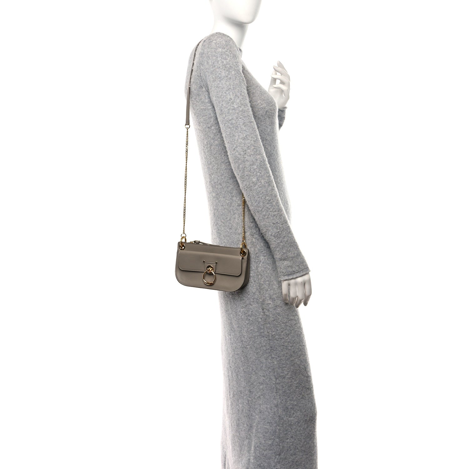 Chloe Calfskin Tess Mini Crossbody Bag Motty Grey 3 of 9