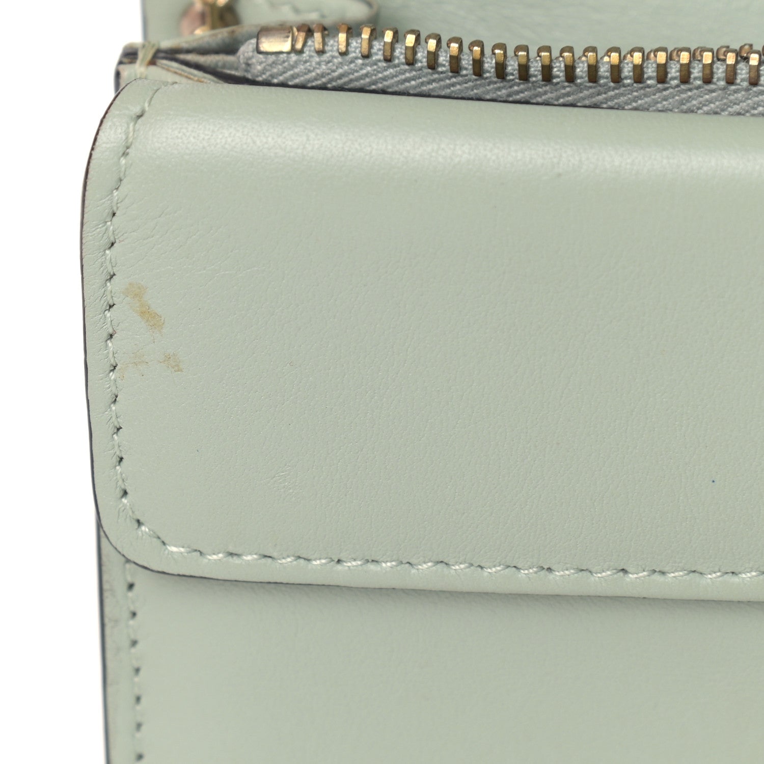 Valentino Garavani Calfskin Rockstud Wallet on Chain Water Green 10 of 16