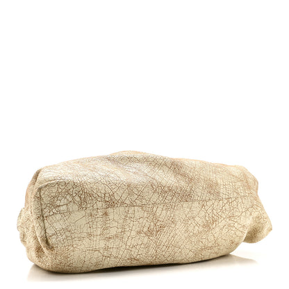 Bottega Veneta Crackled Calfskin The Pouch Oversized Clutch Zabaione 4 of 10