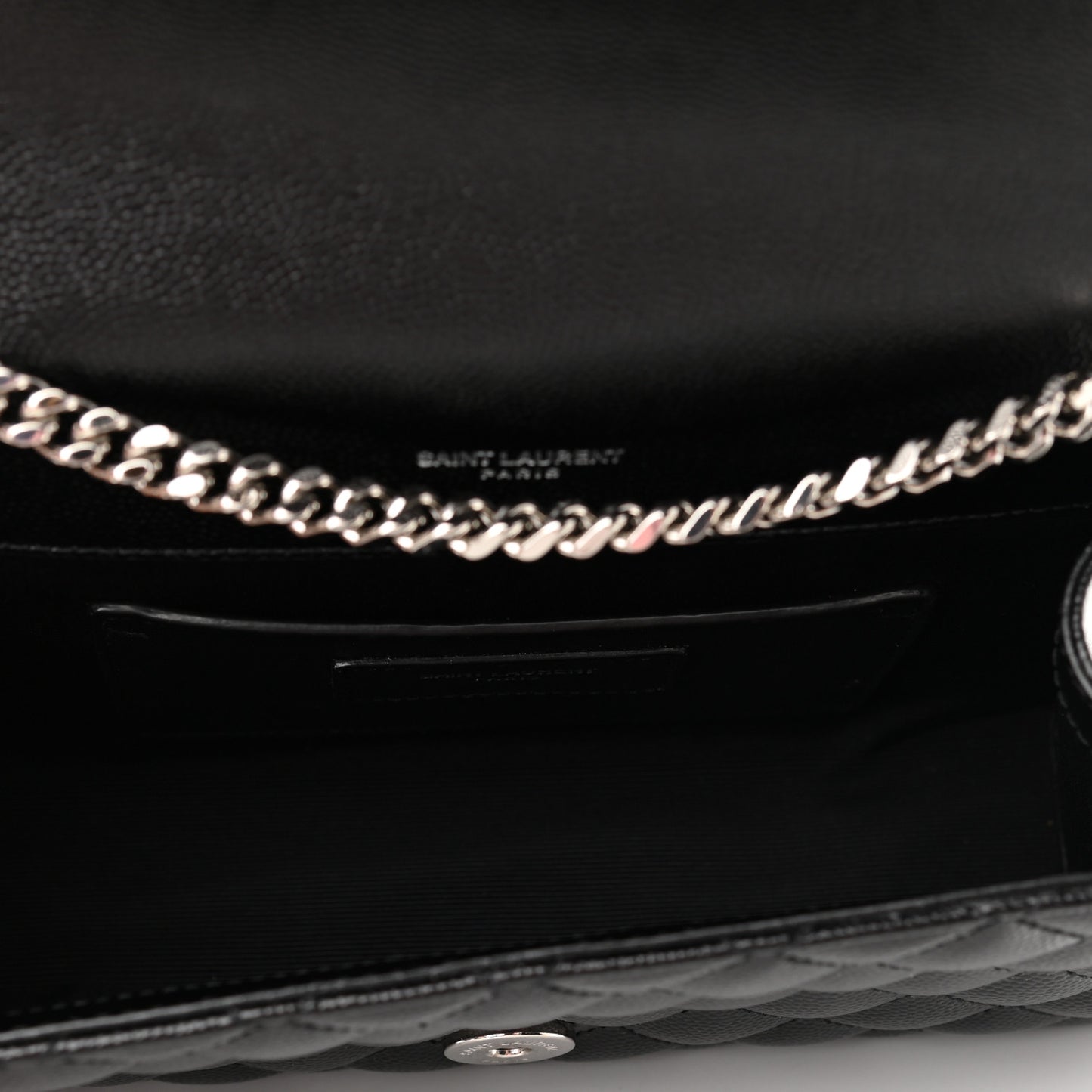 Grain De Poudre Textured Mixed Matelasse Triquilt Small Monogram Satchel Black