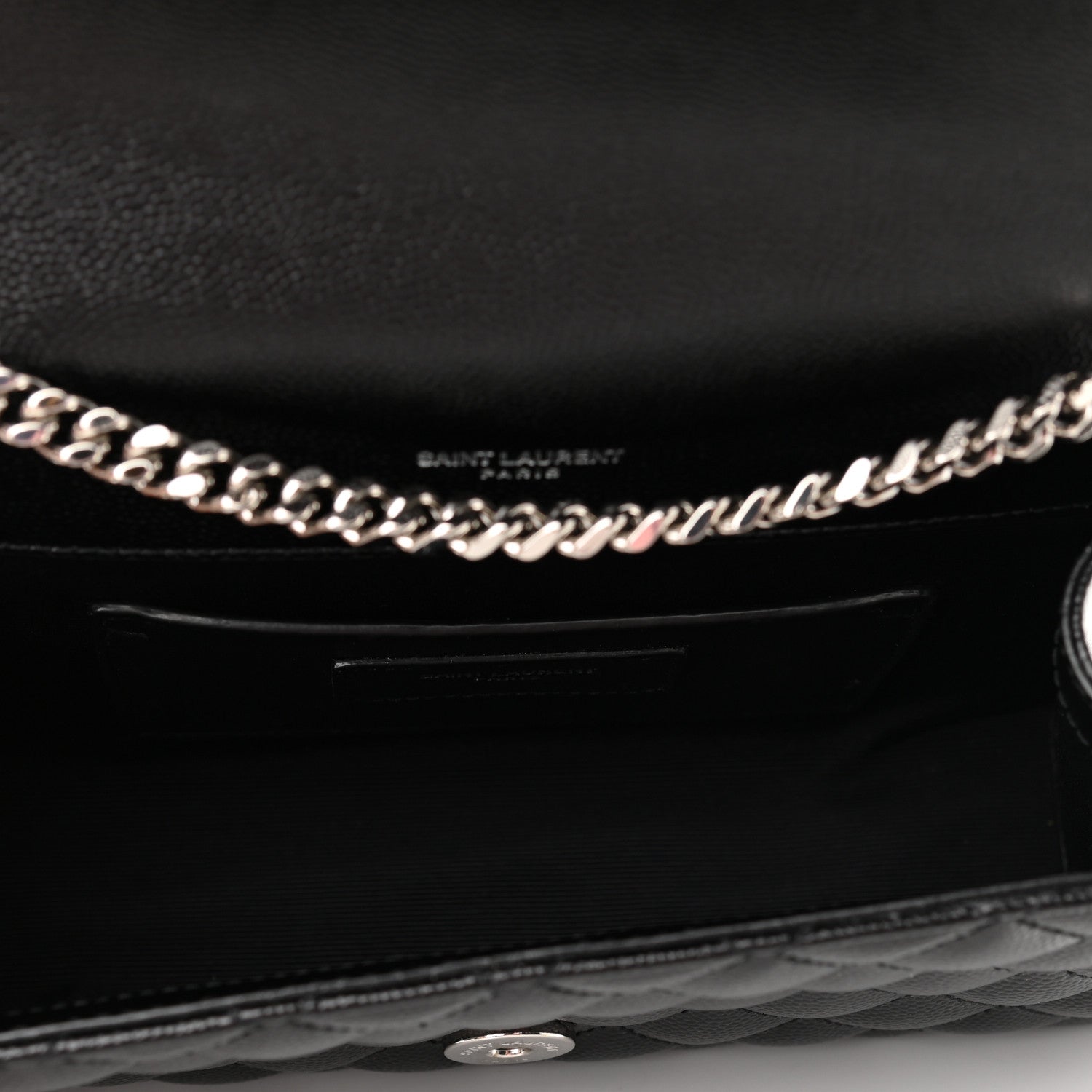 Saint Laurent Grain De Poudre Textured Mixed Matelasse Triquilt Small Monogram Satchel Black 5 of 9