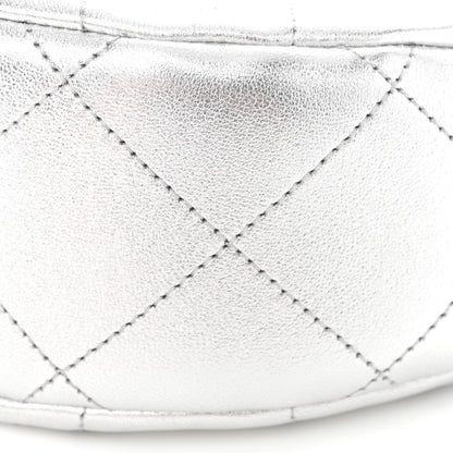 Chanel Metallic Lambskin Chain Rows Quilted Chain Hobo Silver 10 of 10