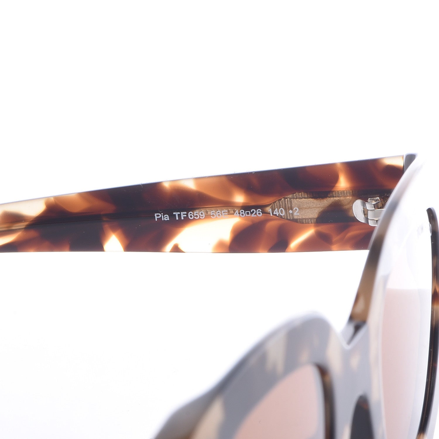 Tom Ford Square Acetate Pia Sunglasses TF659 Tortoise 5 of 8