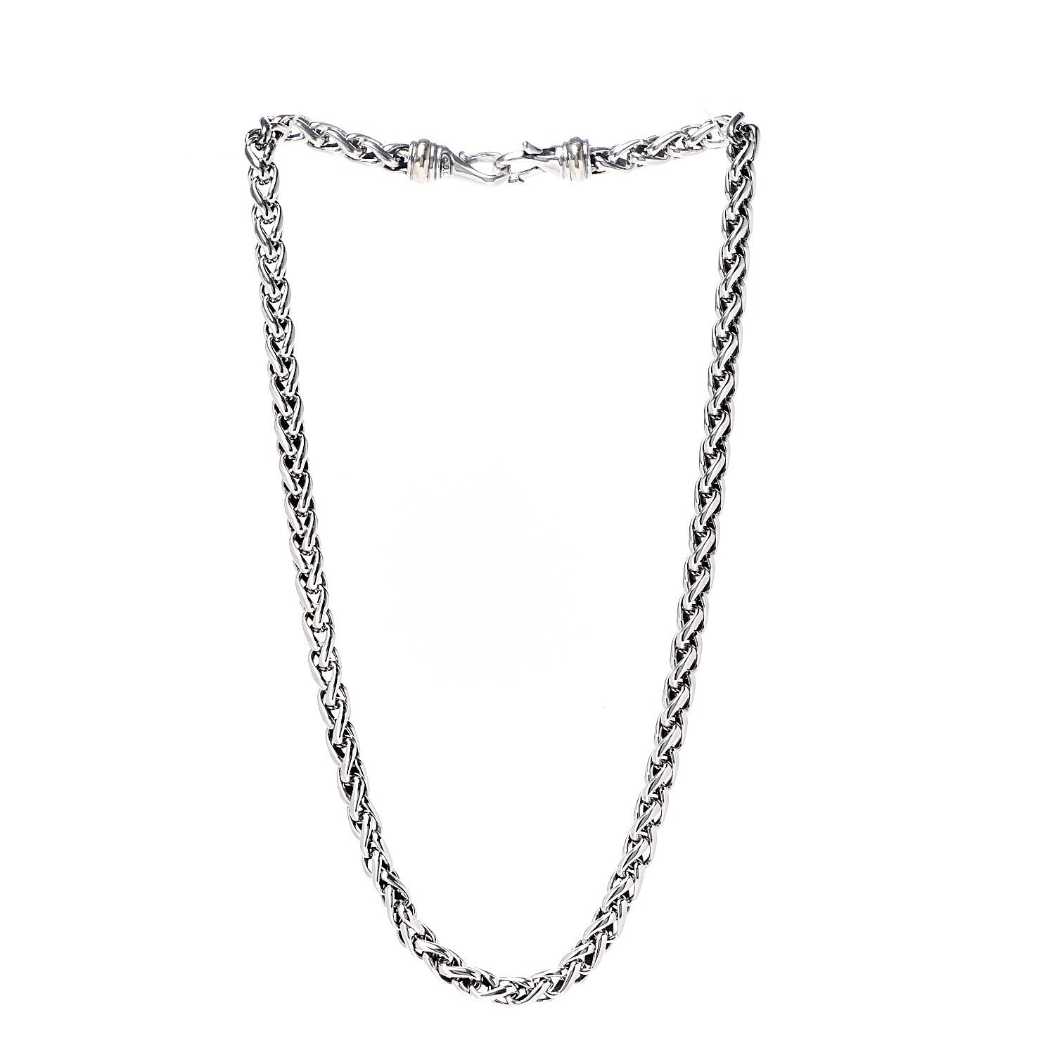 David Yurman Sterling Silver 14K Yellow Gold 6mm Wheat Chain Necklace 2 of 6