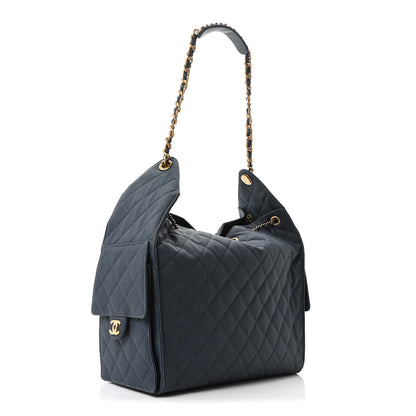 Chanel Canvas Quilted Medium Chanel 25 Handbag Dark Blue 4 of 11