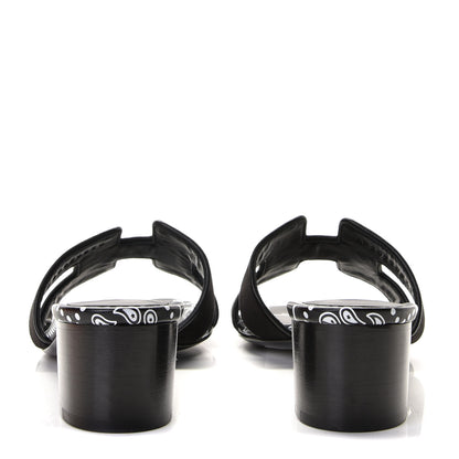 Hermes Velvet Oasis Sandals 37 Black 4 of 10