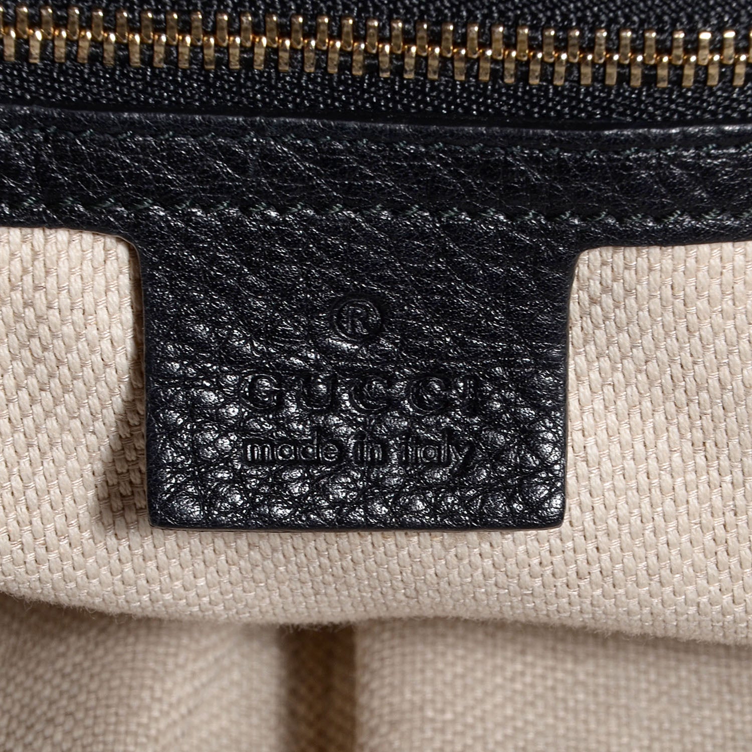 Gucci Pebbled Calfskin Medium Soho Shoulder Bag Black 6 of 7