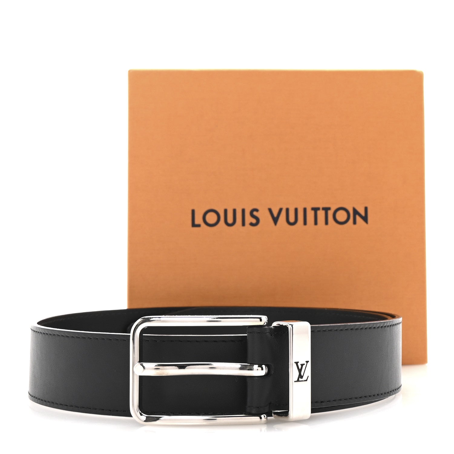 Louis Vuitton Calfskin Pont Neuf Belt 75 30 Black 6 of 6