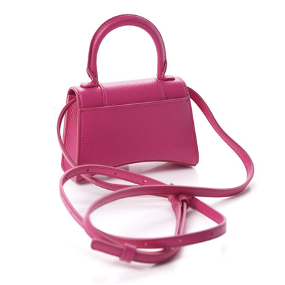 Balenciaga Grained Calfskin Tonal B Hourglass Top Handle Bag Mini Fuchsia 3 of 10
